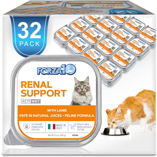 Wet Cat Food Kidney RENAL ACTIWET with Lamb 3.5Oz, Adult Cat Food Wet, Renal Support Canned Cat Food